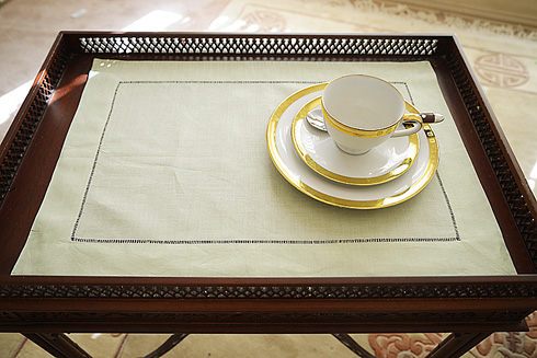 Gleam Color Hemstitch Placemat 14"x20". Ramie & Cotton